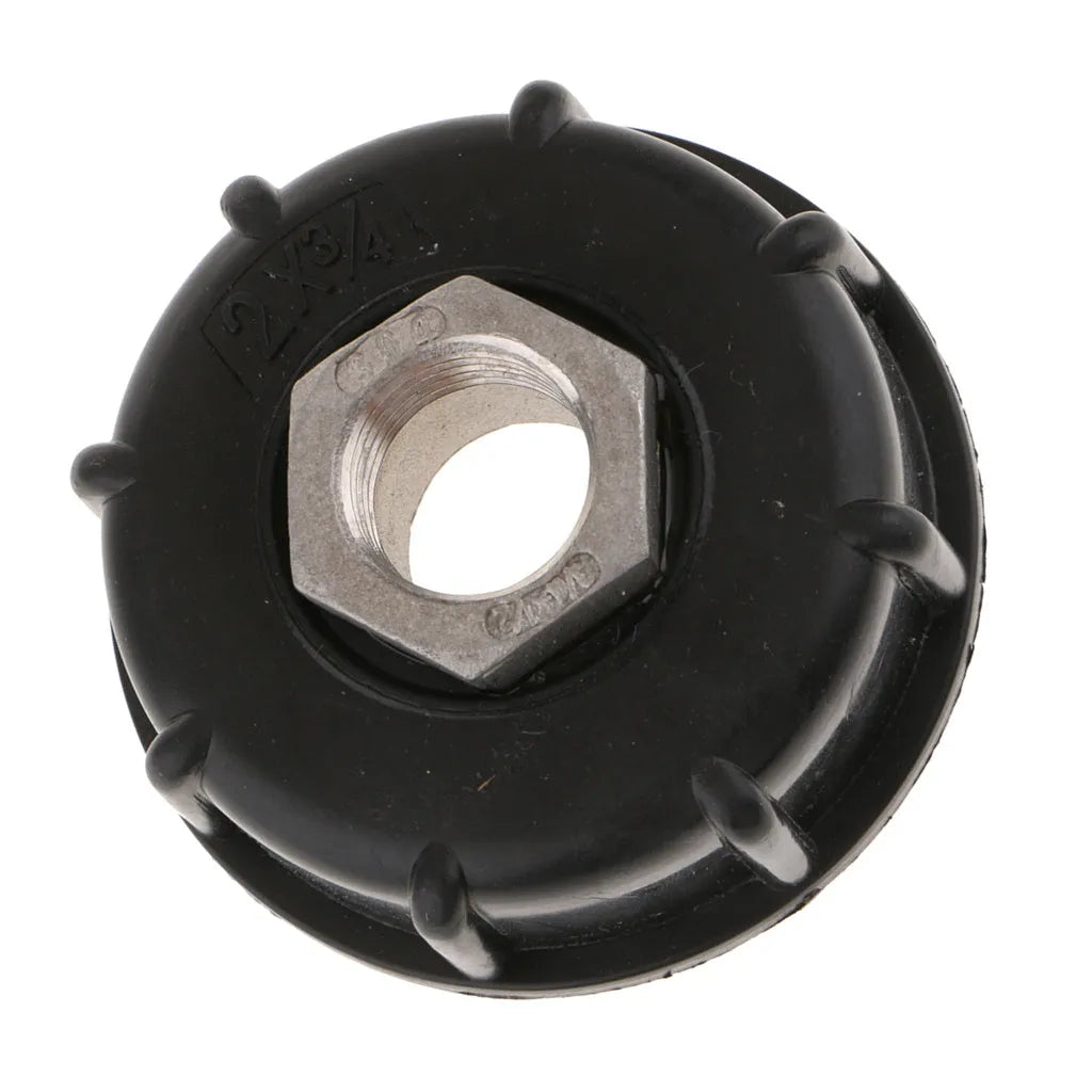 Variable diameter chemical barrel connector with stainless steel and PP construction for 1000 litre urea containers