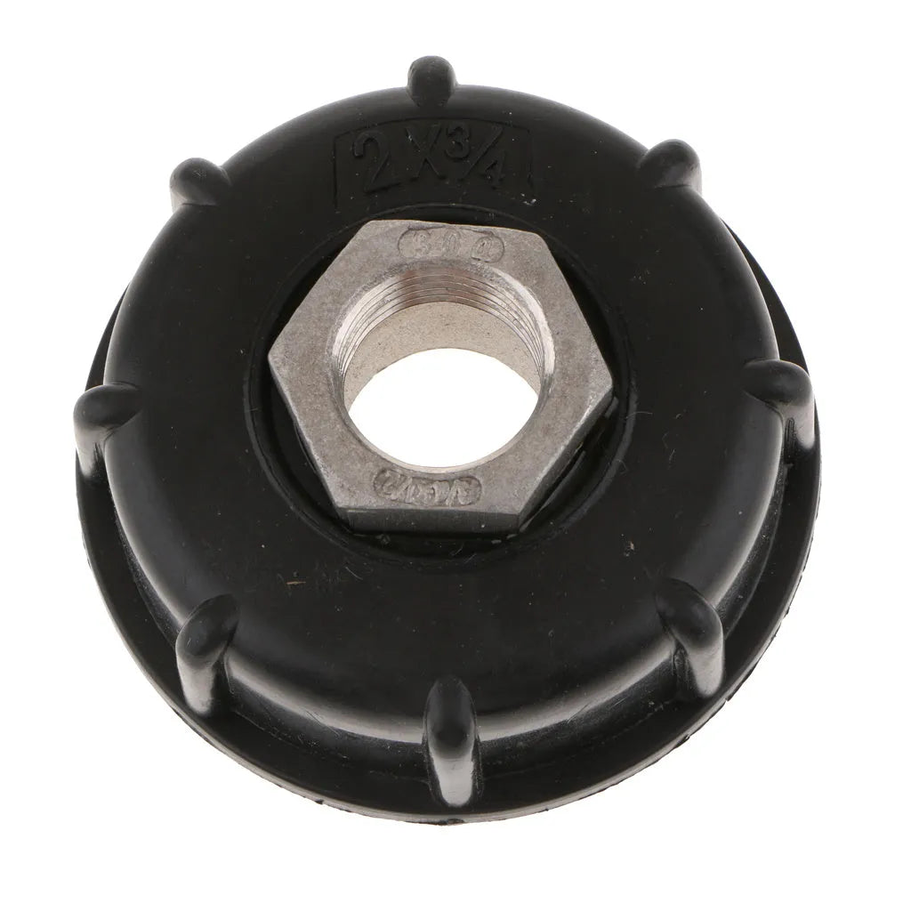 Variable diameter chemical barrel connector with stainless steel and PP construction for 1000 litre urea containers