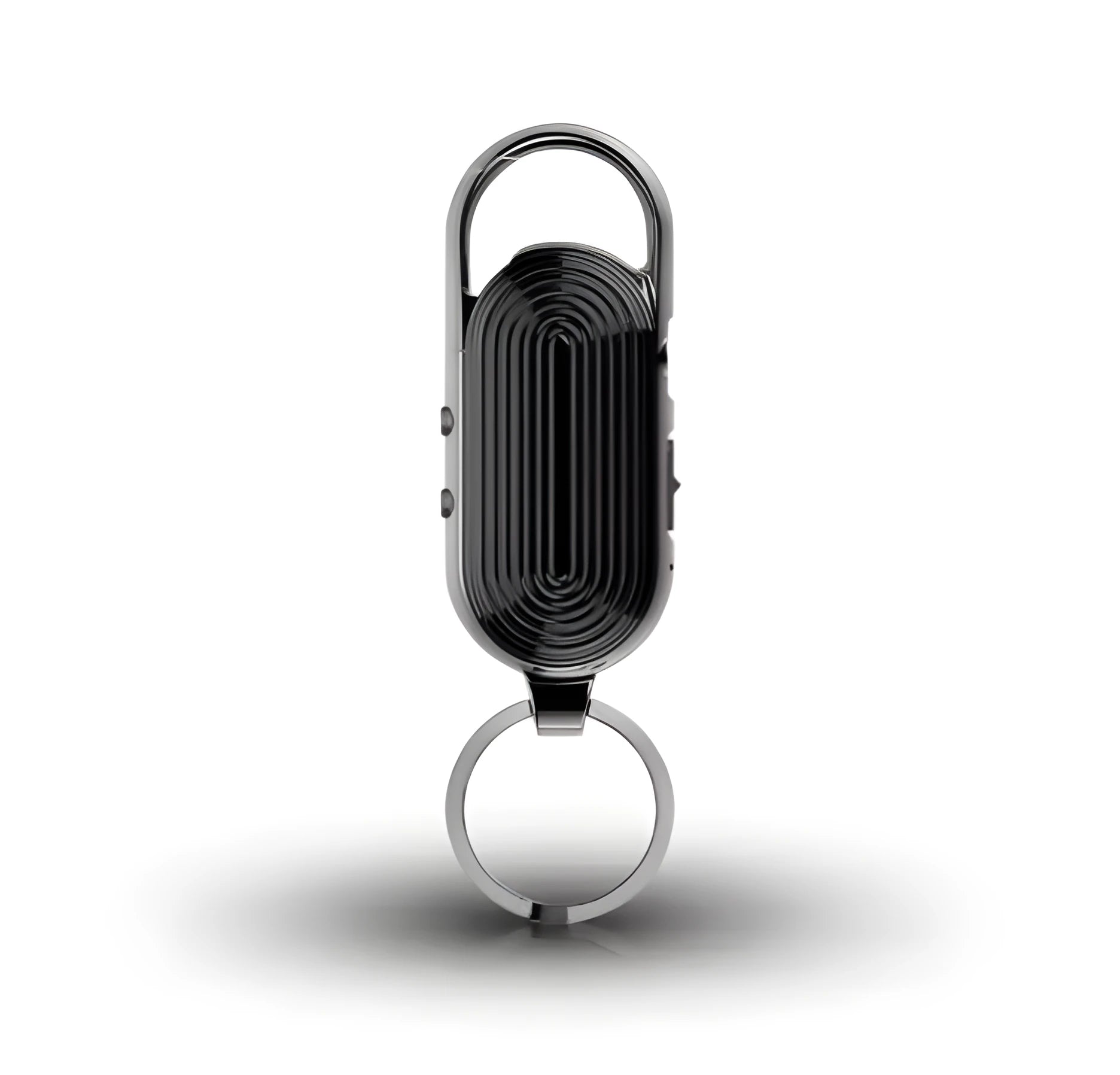 Black zinc alloy voice control recorder with one-key recording button and USB 2.0 port