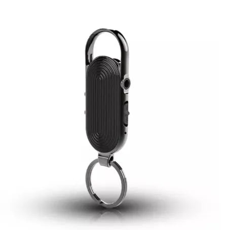 Black zinc alloy voice control recorder with one-key recording button and USB 2.0 port