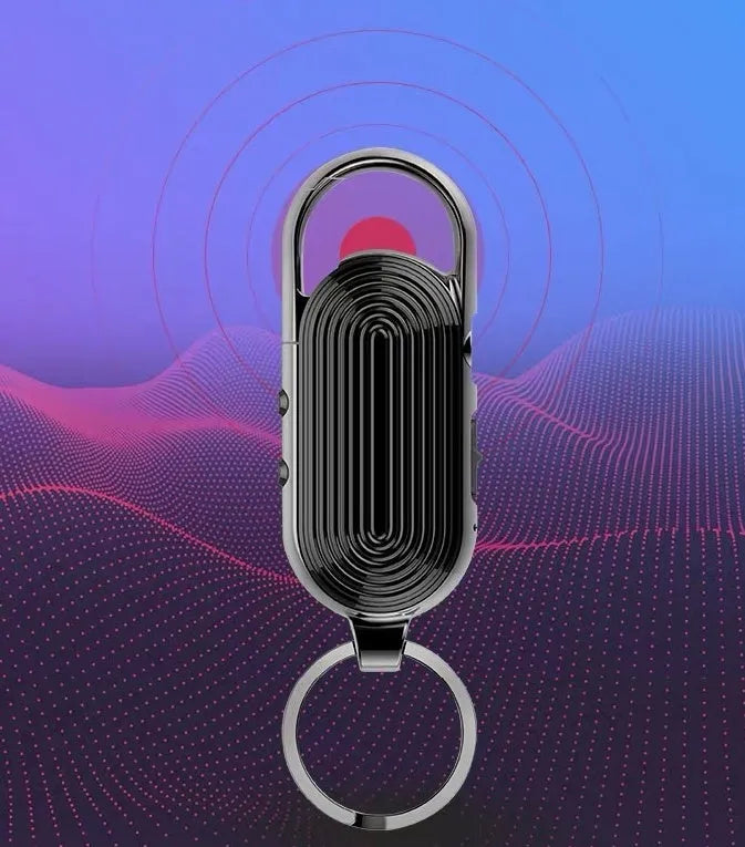 Black zinc alloy voice control recorder with one-key recording button and USB 2.0 port