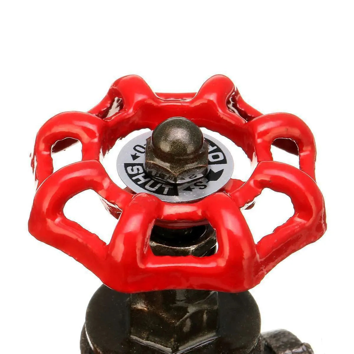 Steampunk industrial light switch valve with red indicators and 3/4 BSP threads