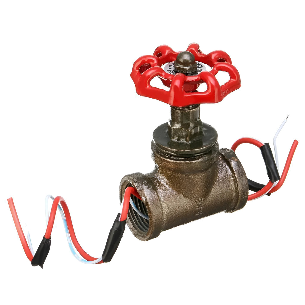 Steampunk industrial light switch valve with red indicators and 3/4 BSP threads