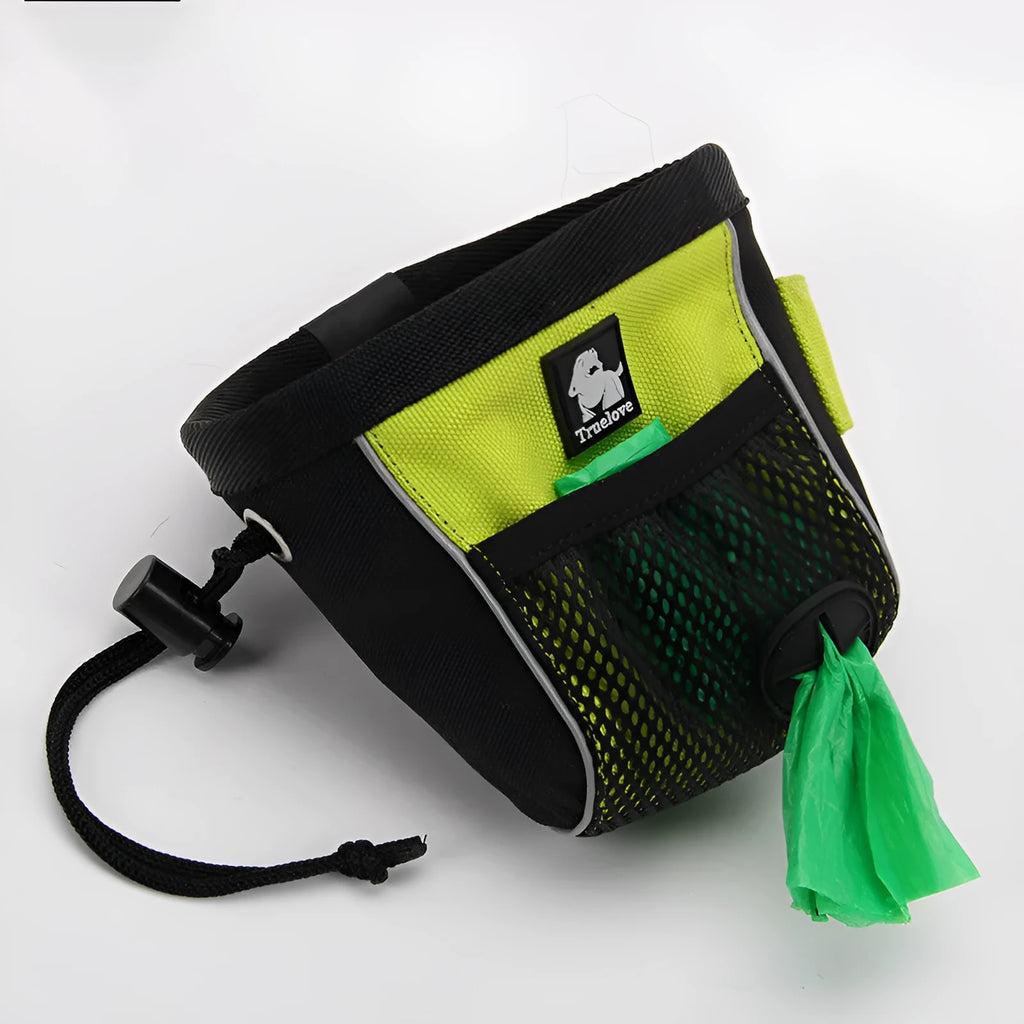 Dog training waist bag in orange with waterproof storage compartment and removable waste bag
