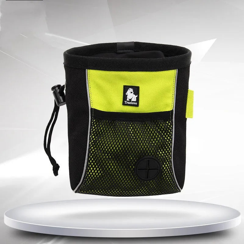Dog training waist bag in orange with waterproof storage compartment and removable waste bag