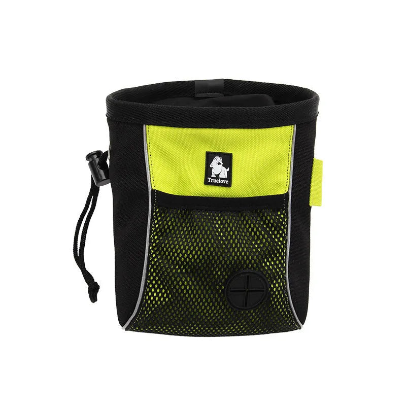 Dog training waist bag in orange with waterproof storage compartment and removable waste bag