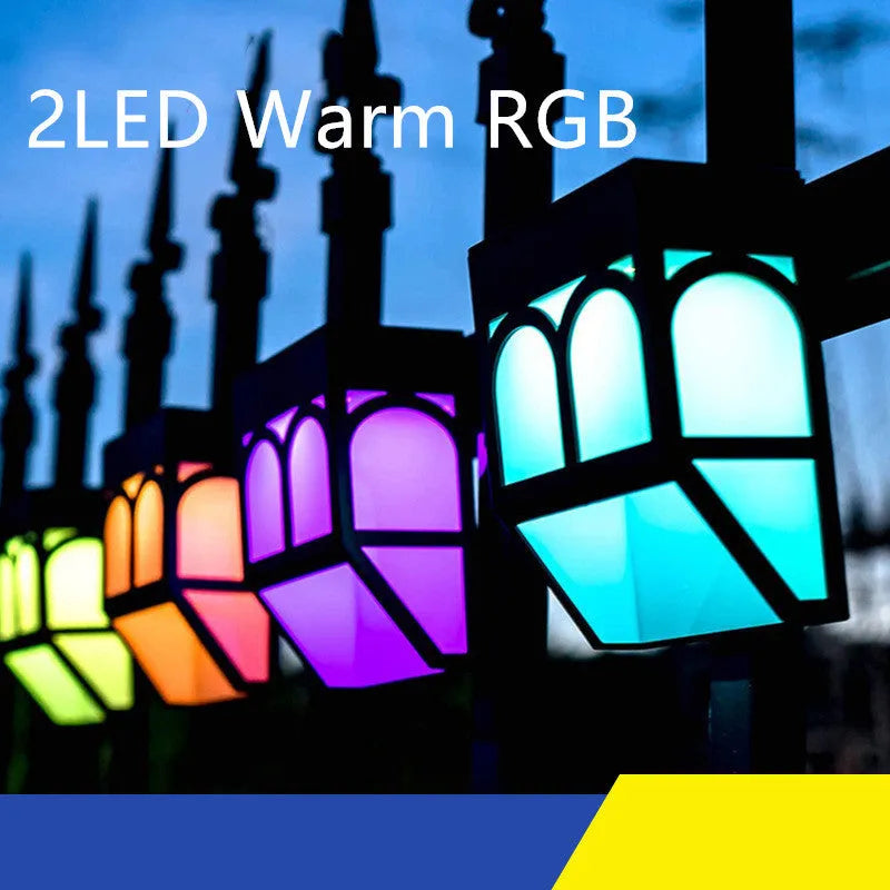 Solar-powered outdoor wall lamp with IP67 waterproof rating for garden fence and balcony lighting