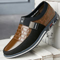 Men's blue casual leather shoes with low-cut design, shown in a large size on a white background.