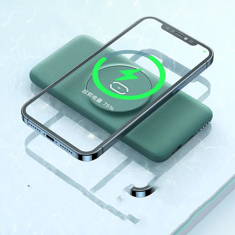 Maiduo MagSafe magnetic wireless charging power bank in mint green with 10000mAh capacity and 20W fast charging