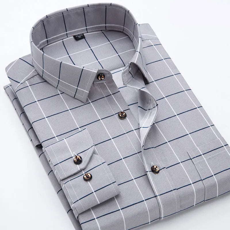 Men's GOSERFONDO slim fit Oxford shirt with floral pattern, square collar, and pocket detail in spring colours