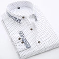 Men's GOSERFONDO slim fit Oxford shirt with floral pattern, square collar, and pocket detail in spring colours