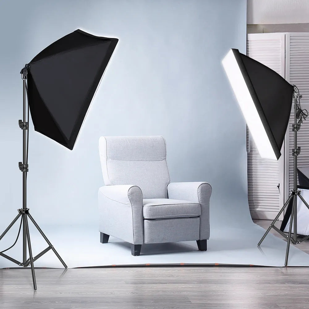 LIBEN photography softbox kit with 50x70cm soft light cloth on 2 metre light stand