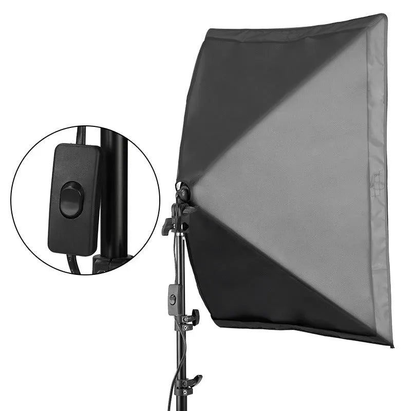 LIBEN photography softbox kit with 50x70cm soft light cloth on 2 metre light stand