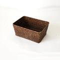 Natural straw woven desk storage box for pens and cosmetics organisation in multiple size options