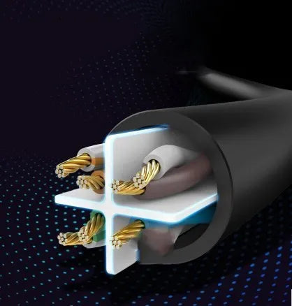 UGREEN Cat6 Ethernet cable 2 metres black with RJ45 connectors and cross frame structure
