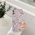 Colourful TPU cartoon protective phone case for iPhone, slim design with flexible material
