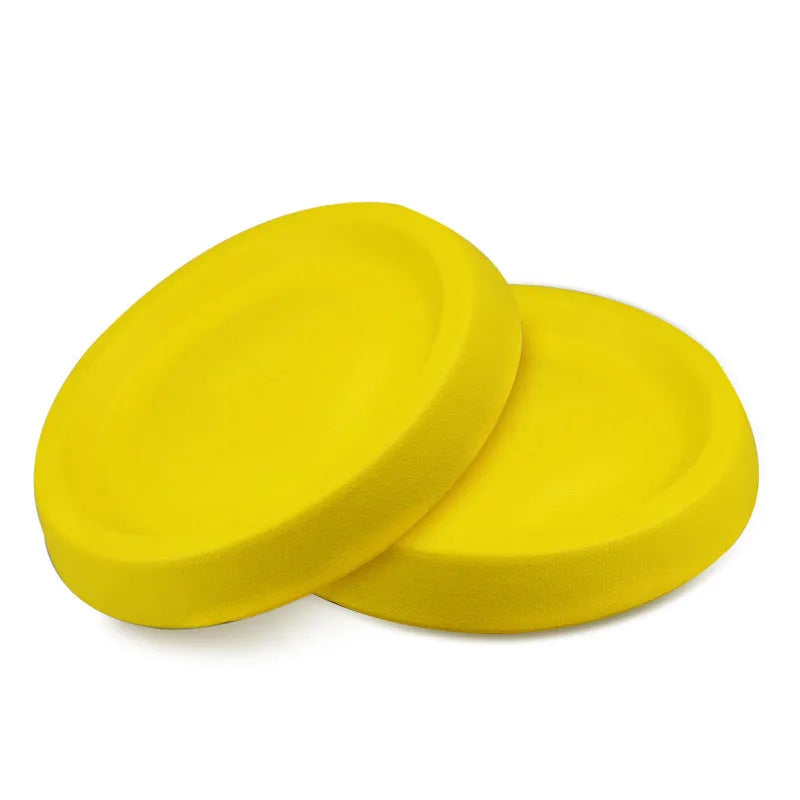 Yellow EVA material dog throwing toy for training and bonding activities