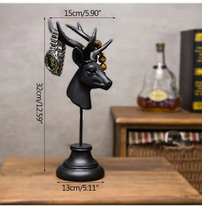 Natural resin animal model decorative centrepiece in black, white and wood colour options