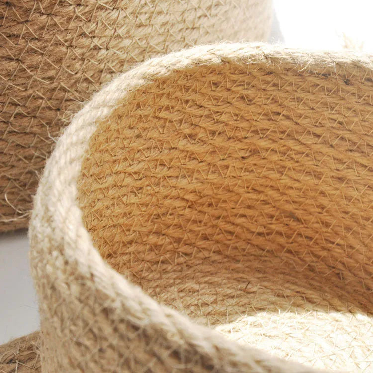 Japanese style fabric storage basket with dustproof cover in three sizes for bedroom organisation