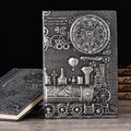 Retro embossed notepad diary with European relief design in bronze colour