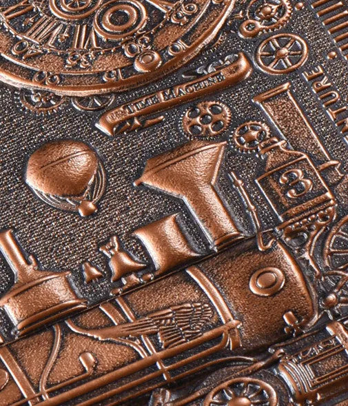 Retro embossed notepad diary with European relief design in bronze colour