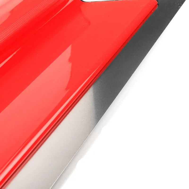 40 cm long grey and red leveling scraper tool for wall putty and wallpaper work