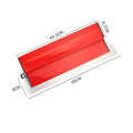 40 cm long grey and red leveling scraper tool for wall putty and wallpaper work