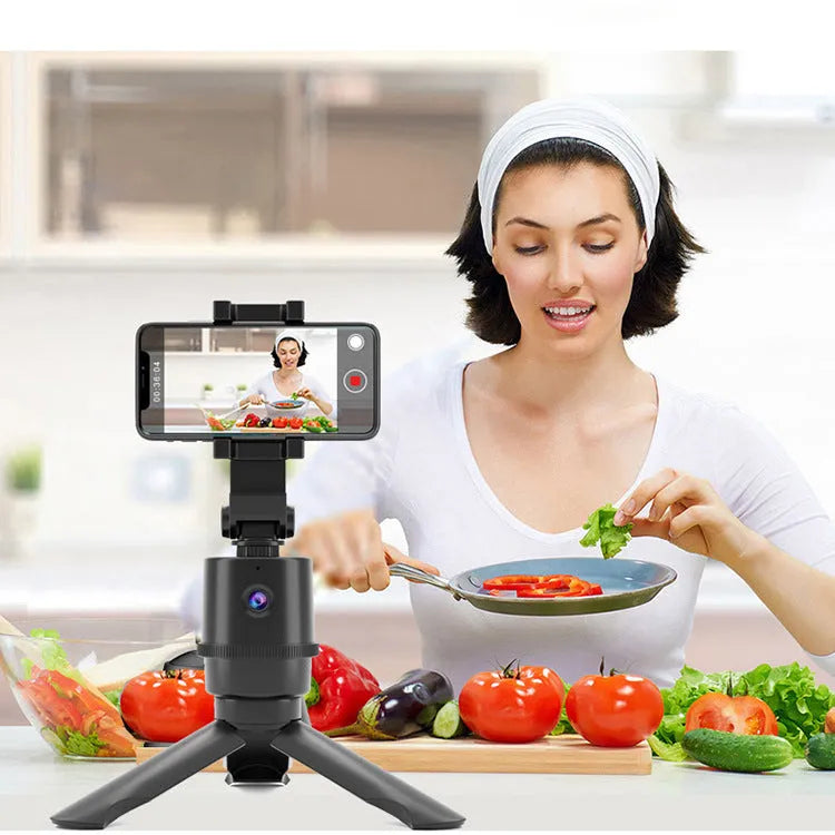 360 intelligent tracking pan tilt phone holder with AI face recognition, ABS material, 0.3 kg, 360-degree rotation