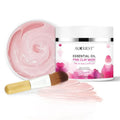 Exfoliating mask powder in white paste form with rosehip oil for deep cleansing and blackhead removal