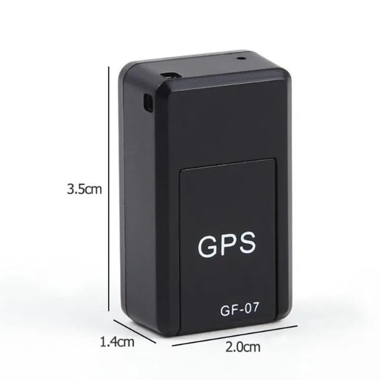 Small black magnetic GPS car tracker device for real-time vehicle and asset tracking.
