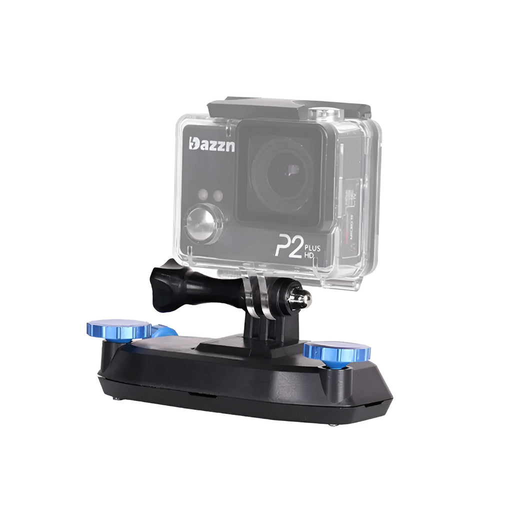 Plastic quick-hanging backpack clip for sports cameras in blue and red colour options