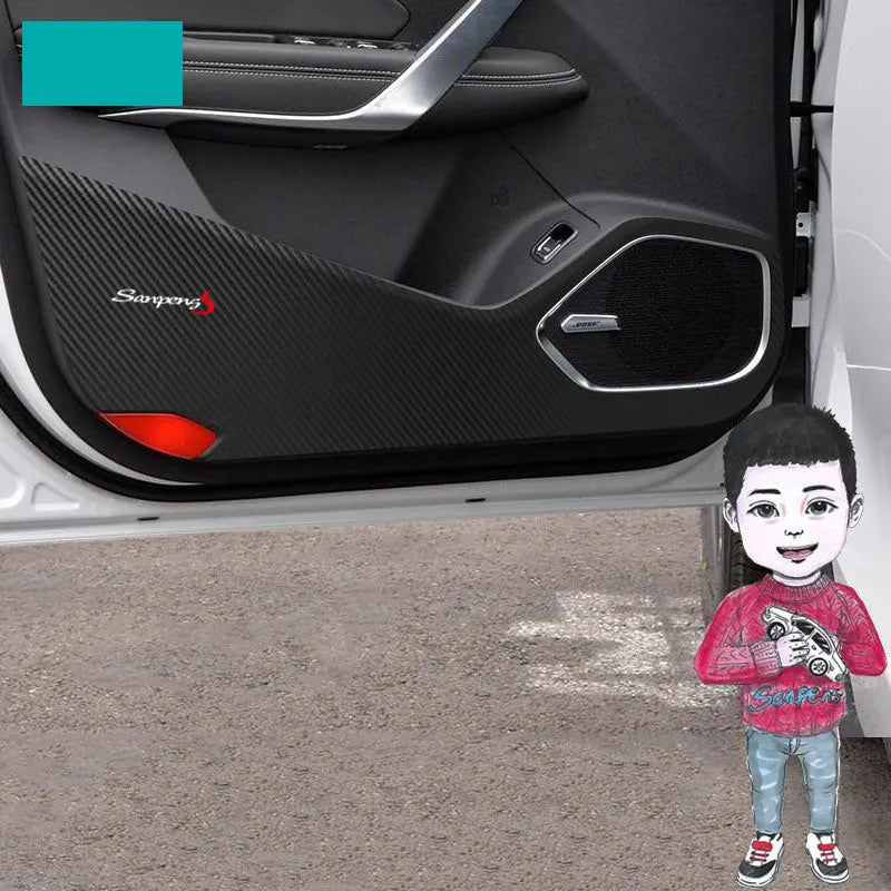 20 Boyue Pro interior anti-kick door film set in carbon fibre black for door panel protection