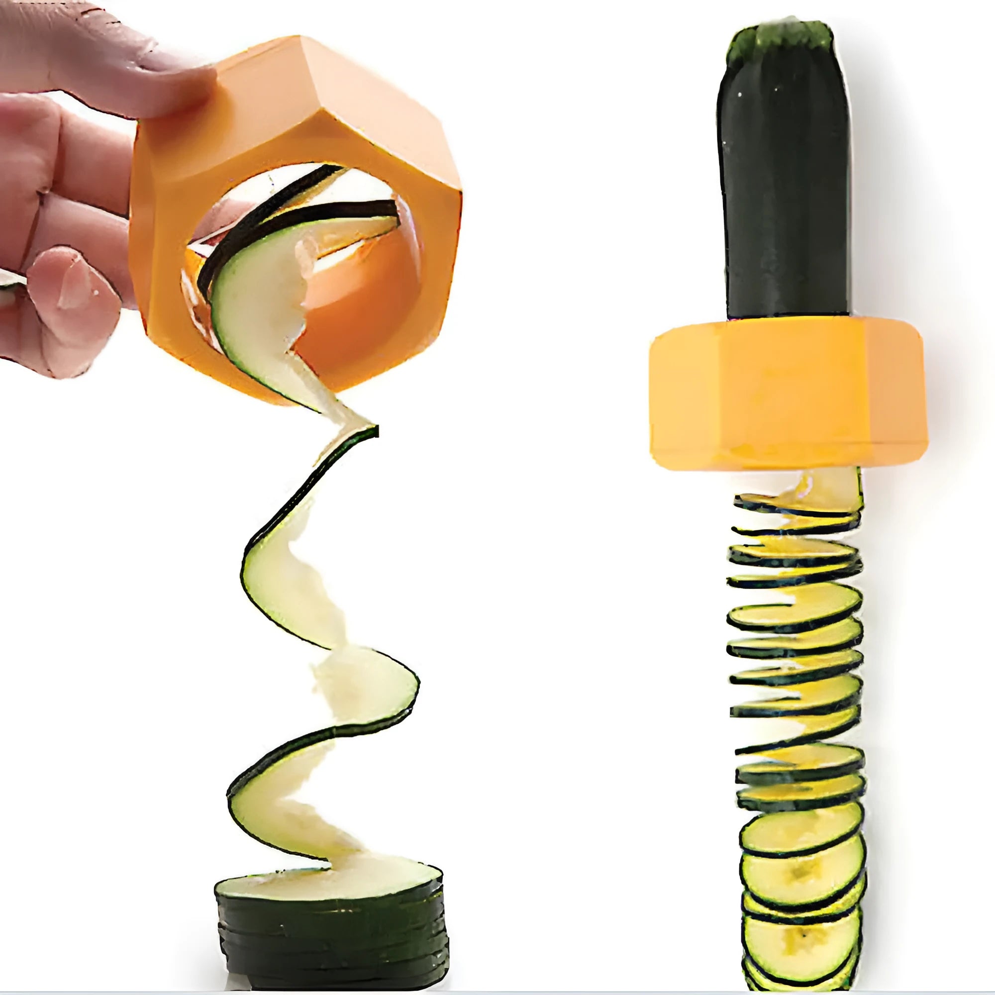 Yellow spiral knife vegetable cutter with 8cm diameter for cucumber slicing