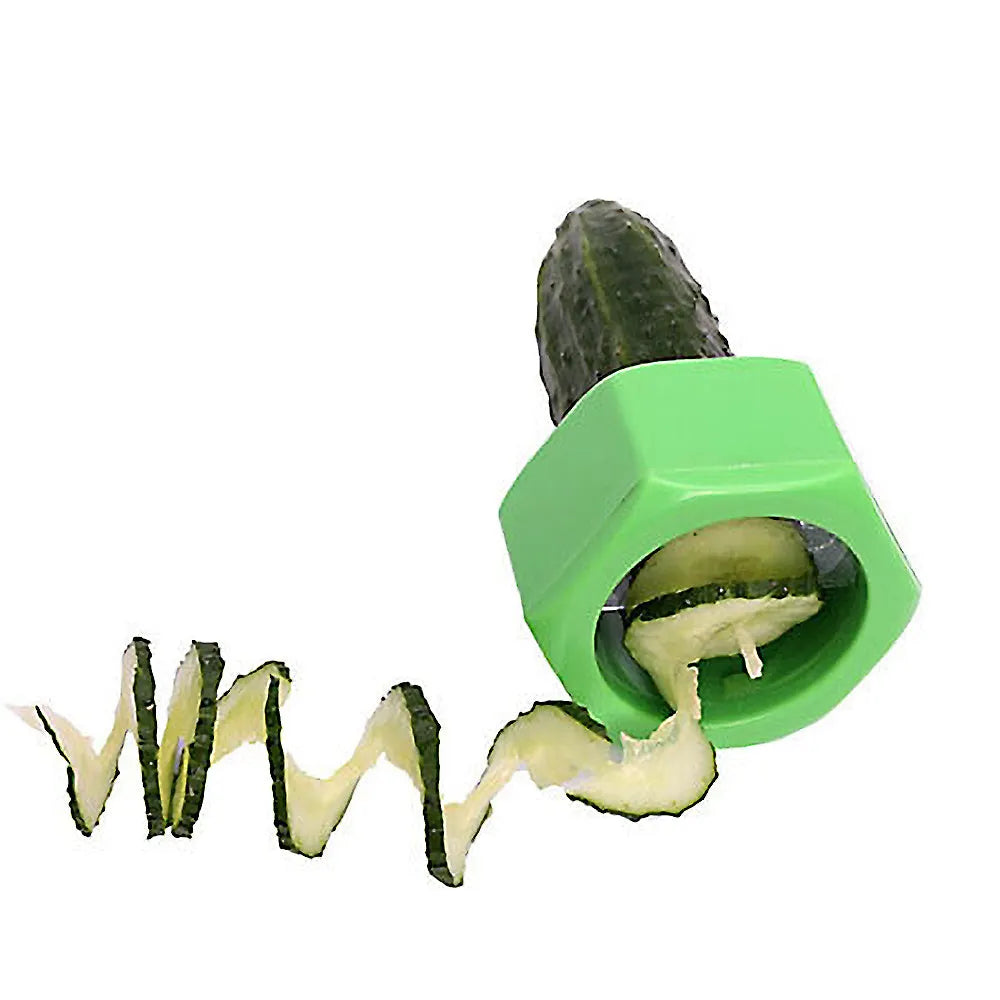 Yellow spiral knife vegetable cutter with 8cm diameter for cucumber slicing