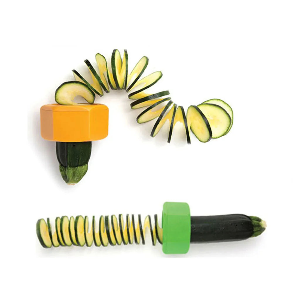 Yellow spiral knife vegetable cutter with 8cm diameter for cucumber slicing