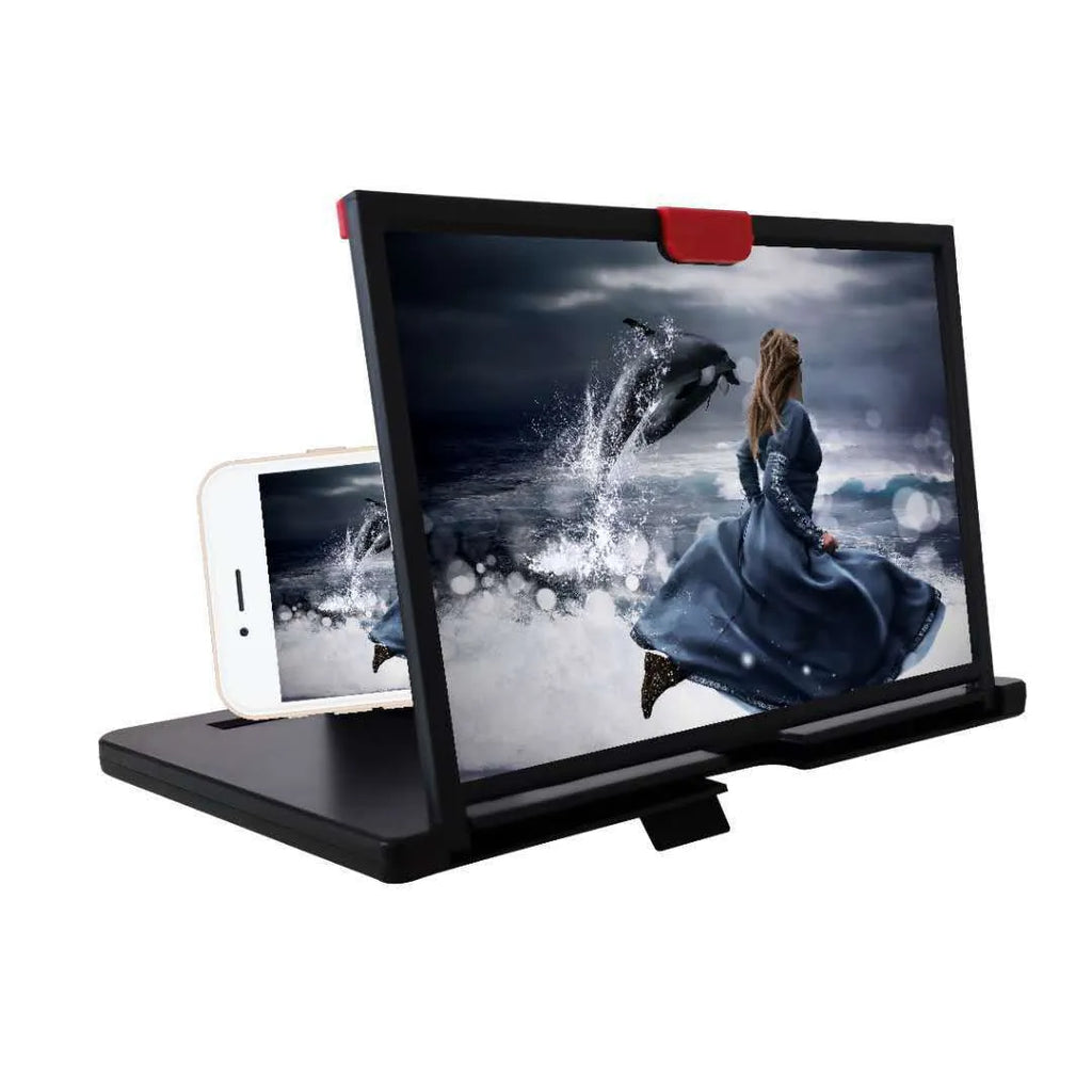 3D HD mobile phone screen magnifier desktop holder anti-blue light 10 inch black