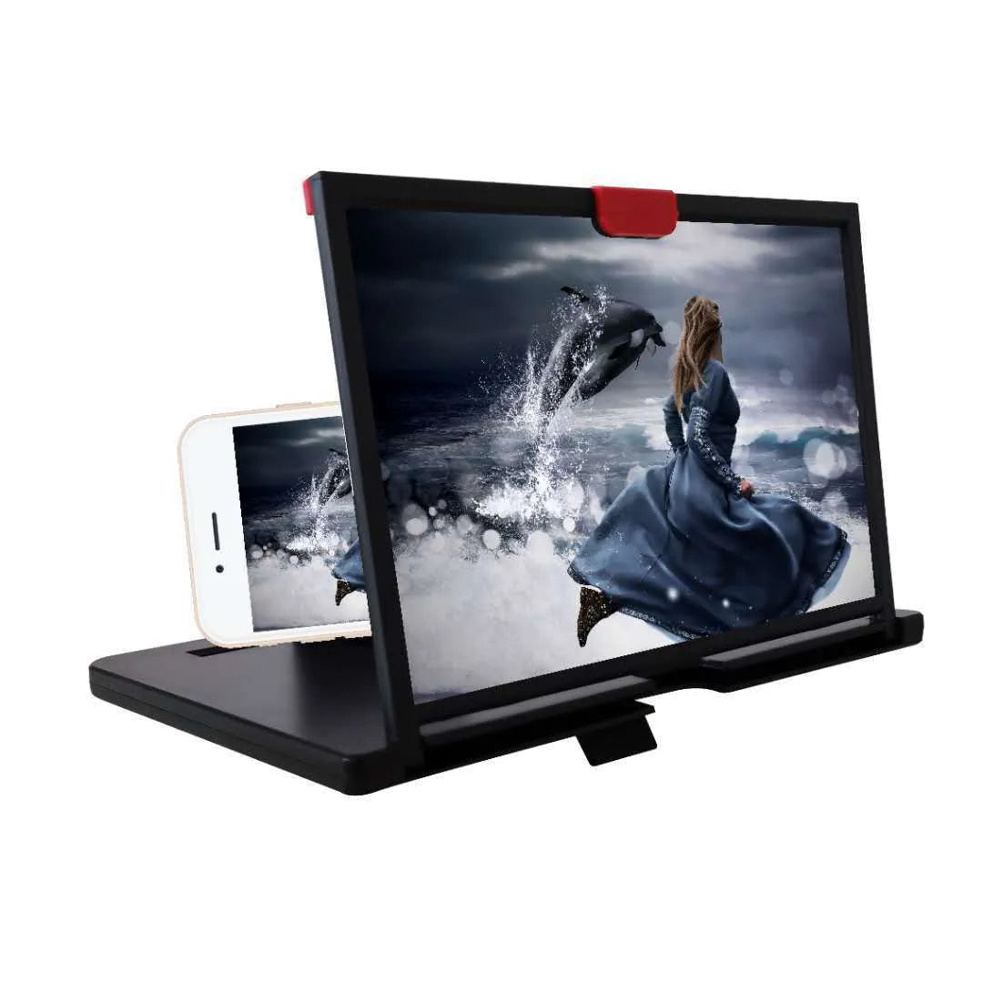 3D HD mobile phone screen magnifier desktop holder anti-blue light 10 inch black