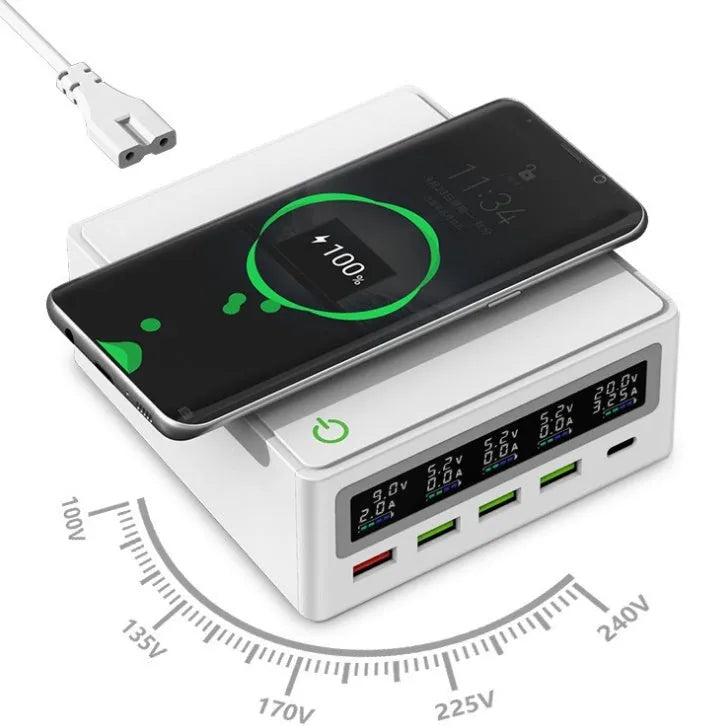 Amazon Explosive PD65W multi-port USB charger with wireless charging pad and QC3.0 fast charge