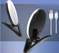 Mini fill light for mobile phone selfie in white, clip-on design with LED panel