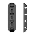 Black soft plastic desktop magnetic cable organiser showing charging base stand design