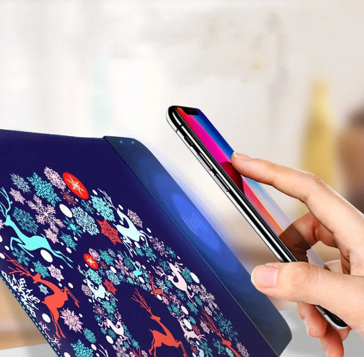 Colourful cartoon wireless charging mouse pad with RGB lighting, 298x215mm size