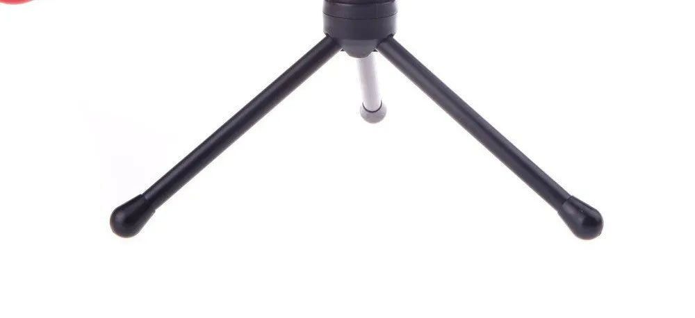 Black wired PC microphone with clip holder for karaoke and voice chat applications