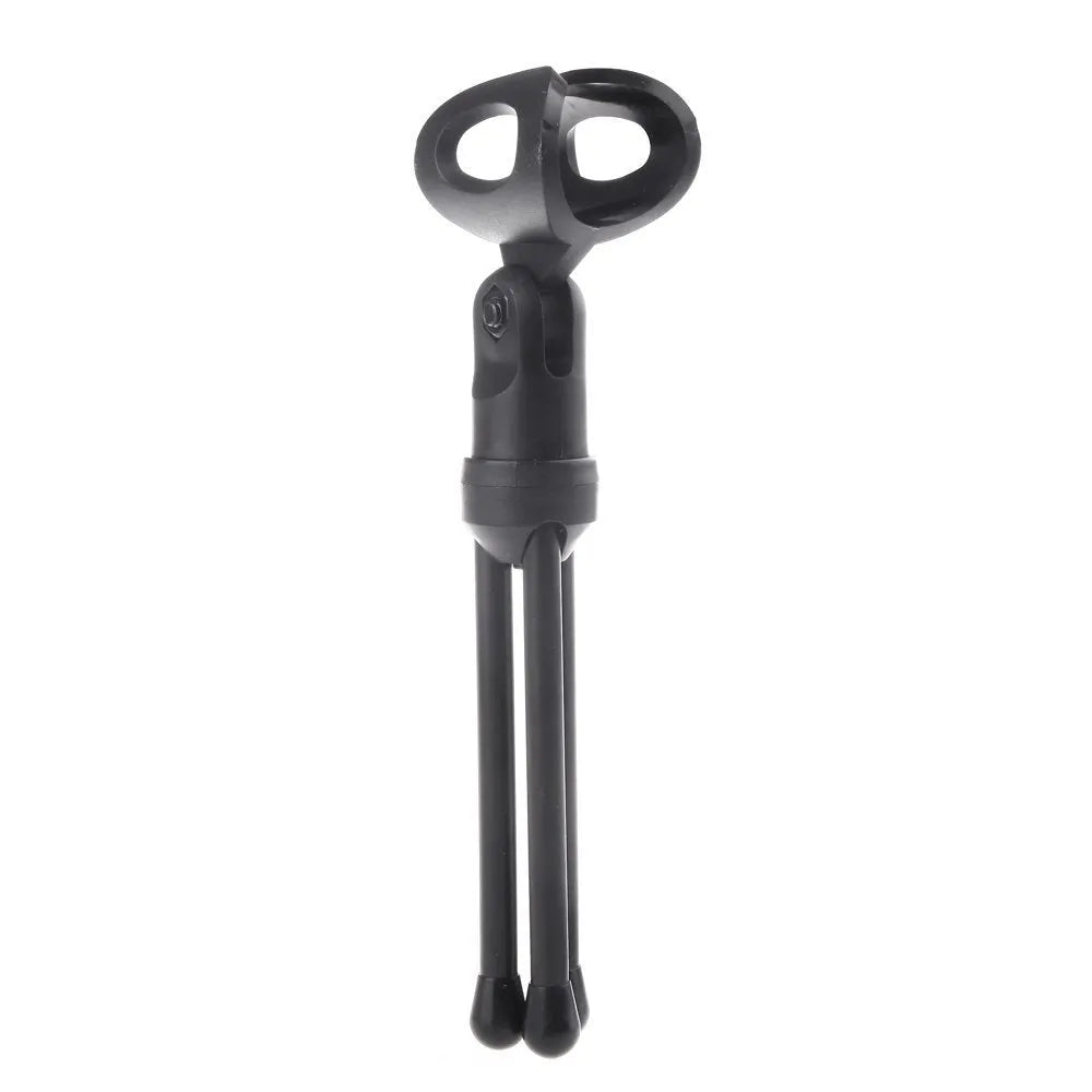 Black wired PC microphone with clip holder for karaoke and voice chat applications
