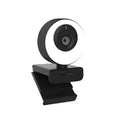 Black USB webcam with privacy cover on a 1.7 metre cable for 1080p HD video calls.