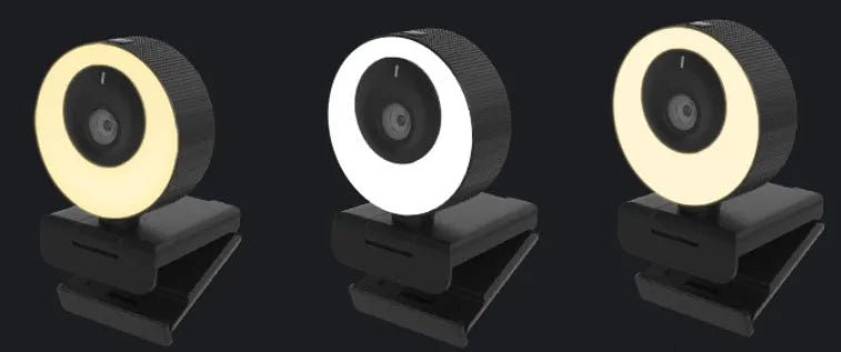 Black USB webcam with privacy cover on a 1.7 metre cable for 1080p HD video calls.