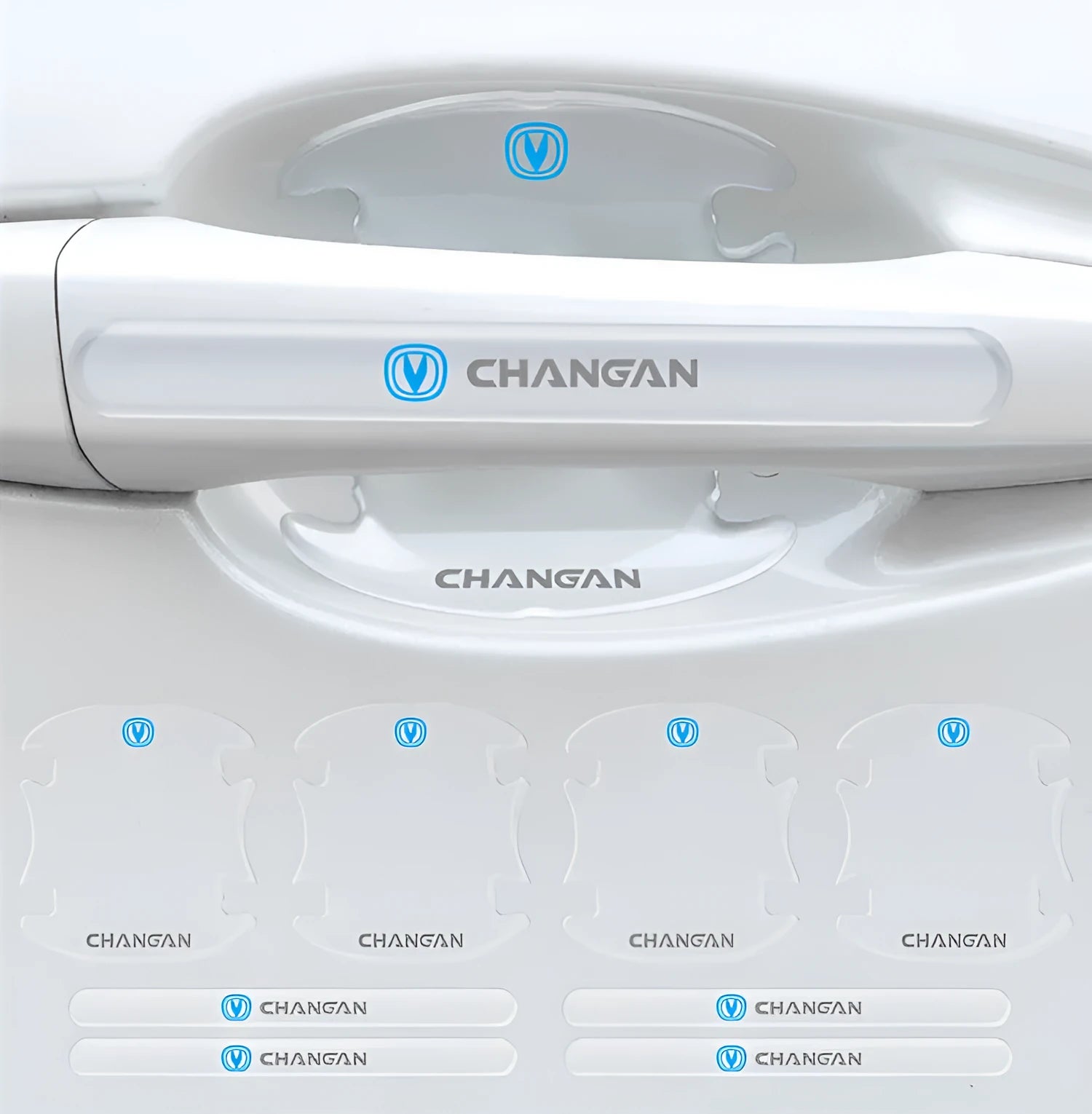 Transparent epoxy sticker set for Changan car door handles and bowls, eight pieces