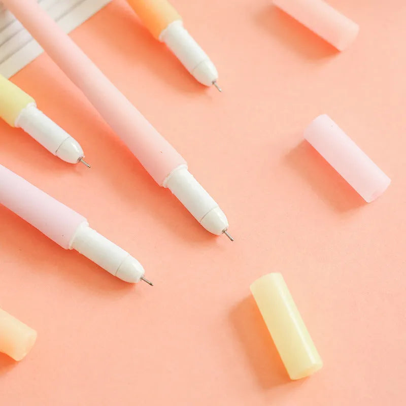 Black luminous mushroom silicone gel pen with cartoon design on white background