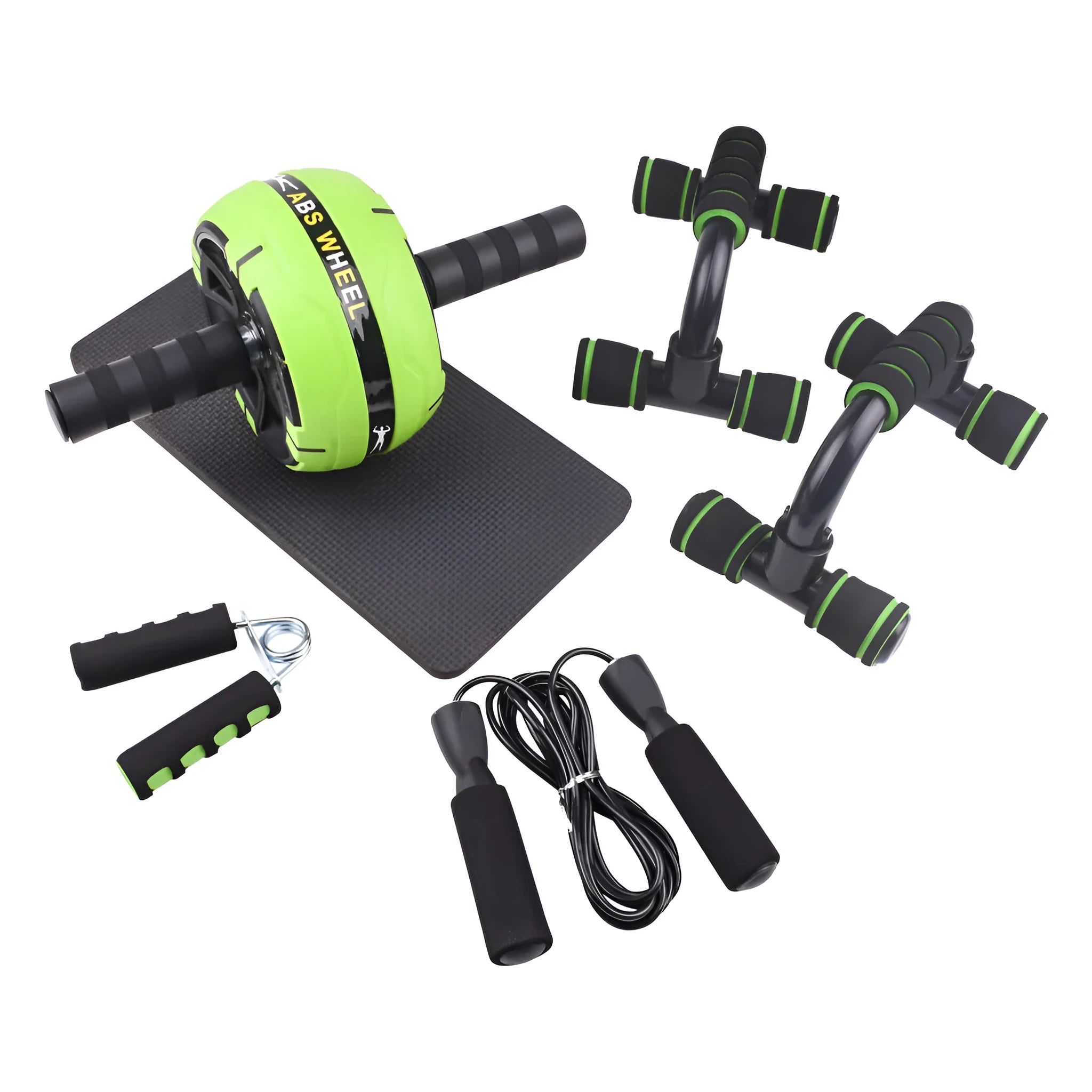 Resistance bands push-up bar set with abdominal machine in choice of colours