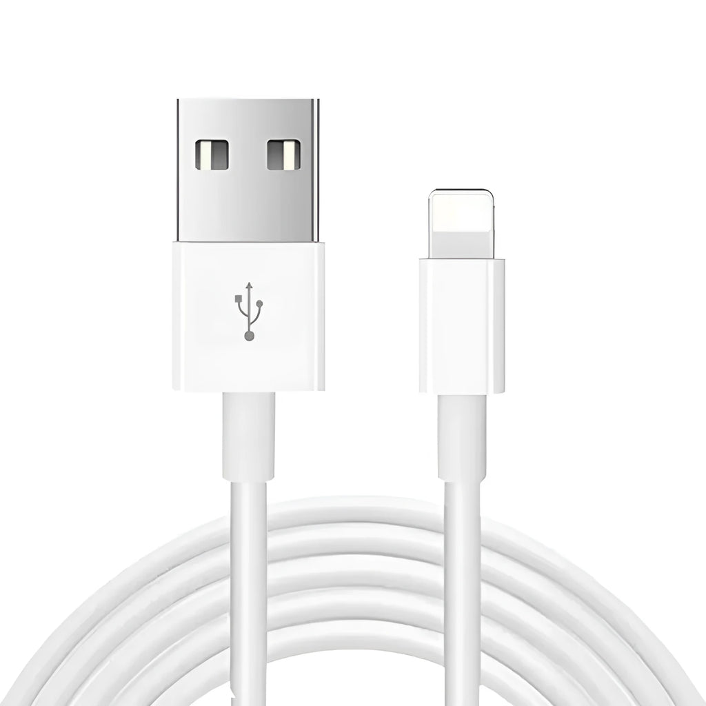 White 20W USB-C fast wall charger with a 1m attached cable for Apple iPhones and iPads.