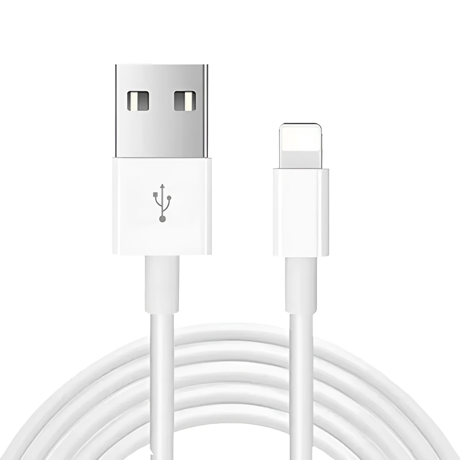 White 20W USB-C fast wall charger with a 1m attached cable for Apple iPhones and iPads.